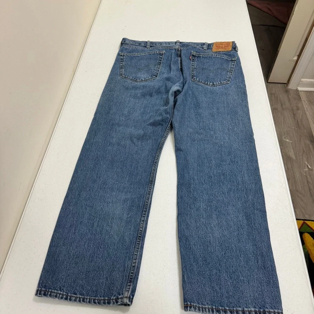 Levis 505 Regular Fit‎ Straight Leg Jeans Blue Medium Wash Mens W40 L30
